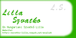 lilla szvatko business card
